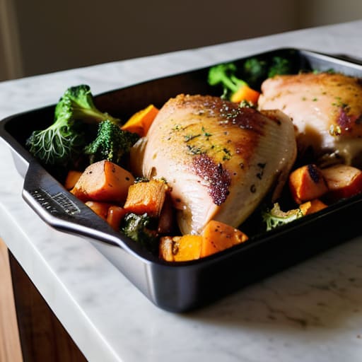 Sheet pan chicken and vegetable meal, The Sheet Pan Savior.