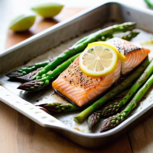 The Lemon-Garlic Salmon Standard with asparagus.