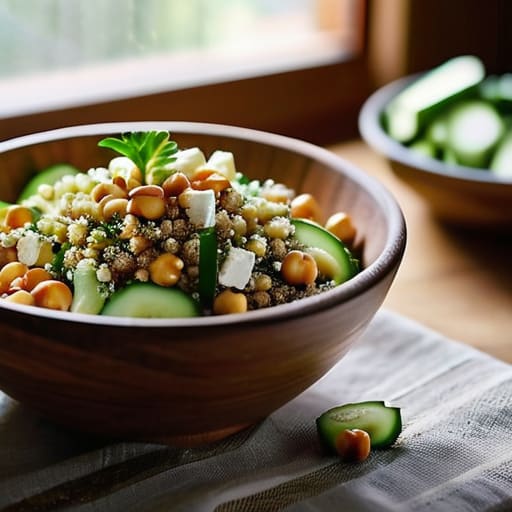 The No-Cook Grain Bowl with chickpeas.