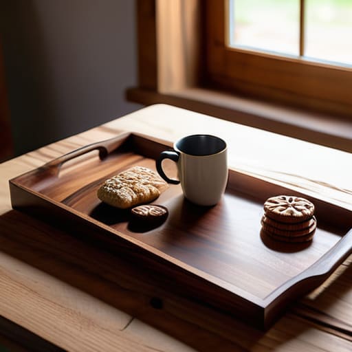 Handcrafted wooden A Simple Serving Tray.
