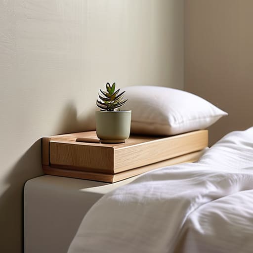 Bed anchored using The Floating Shelf Method.