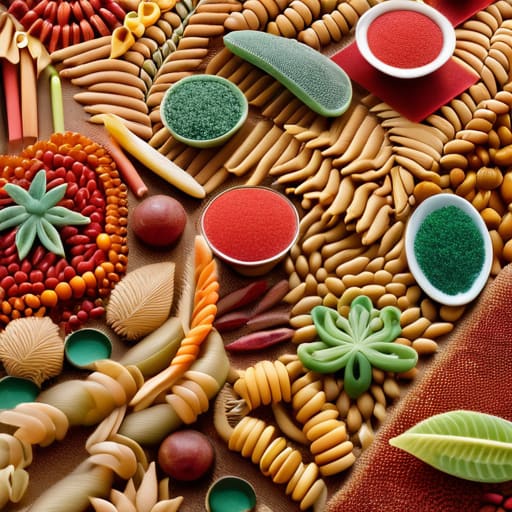 Textured Kitchen Pantry Collage with dried goods.