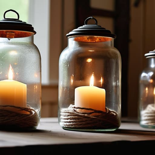 DIY Upcycled Glass Jar Lanterns.